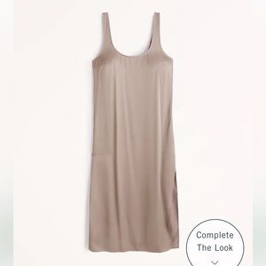 Abercrombie Satin Skip Midi Dress